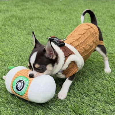 Tiny Trails Step In Soft Touch Suede Effect Faux Fur Lined Puppy and Small Dog Harness Mocha