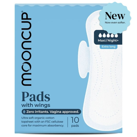 Pads with Wings | Maxi / Night+ | Extra Long | Plastic-Free | Vegan (10 Pack)