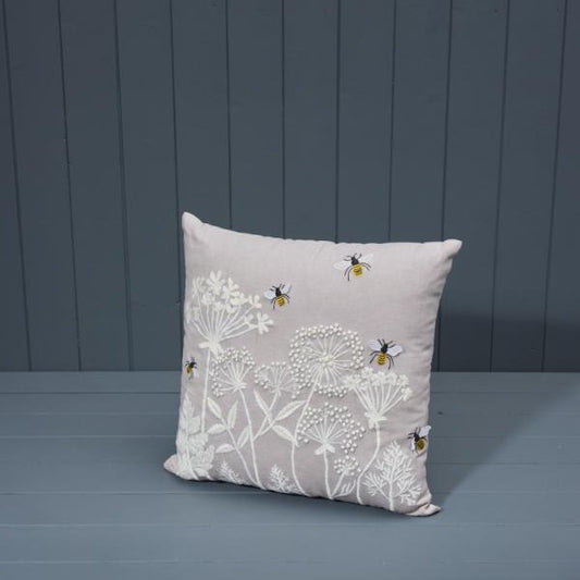 Handmade Washable Cotton Embroidered Cushion with Filling