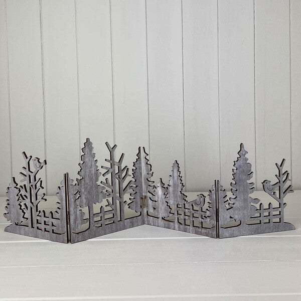 Grey Wooden Christmas Scene Display