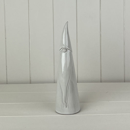 Glazed Ceramic Tall Gonk Ornament with Textured Detail