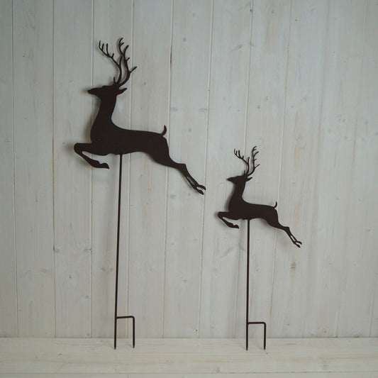 S/2 Metal Reindeers on Stake