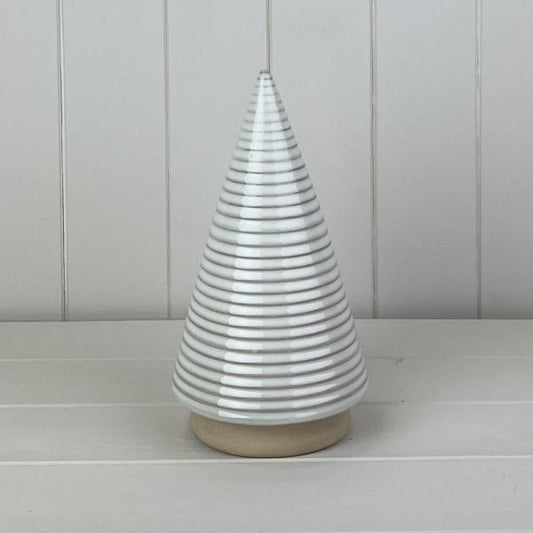 Glazed Ceramic Tree Ornament with Textured Detail