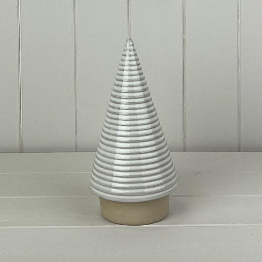 Glazed Ceramic Tree Ornament with Textured Detail