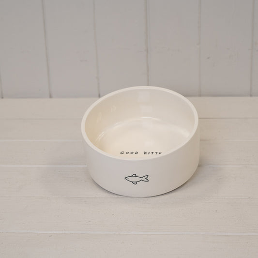 Ceramic Pet Bowl with Fish Design.