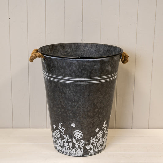 Zinc Planter Flower Design