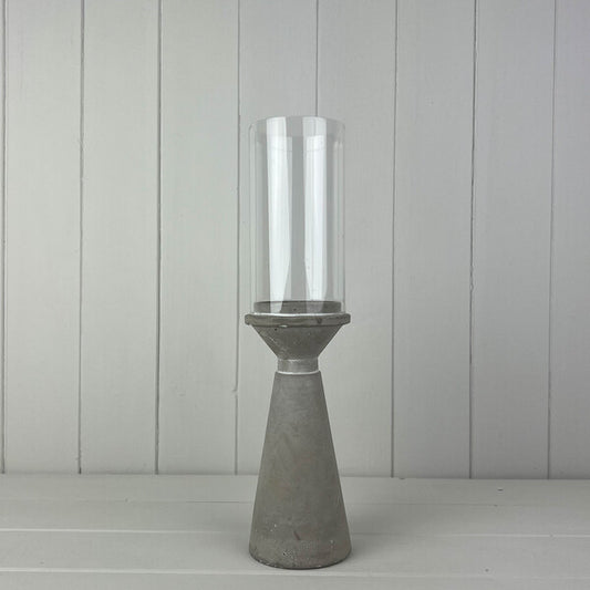 Concrete Candle Holder with Glass Shade