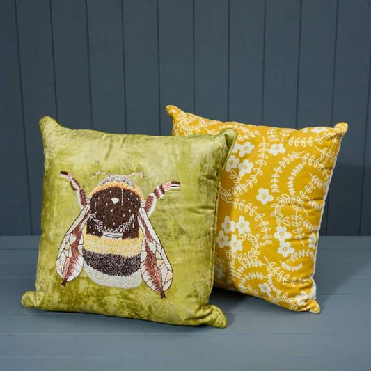 Handmade Washable Cotton Embroidered Cushion with Filling