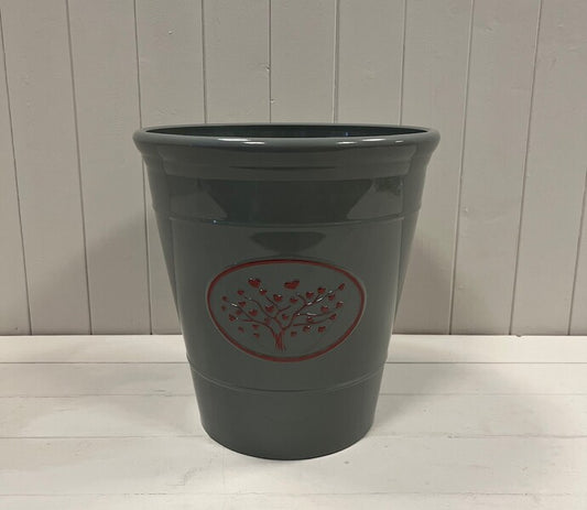 Grey Round Love Heart Tree Planter