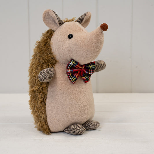 Furry Hedgehog with Bow Tie Doorstop