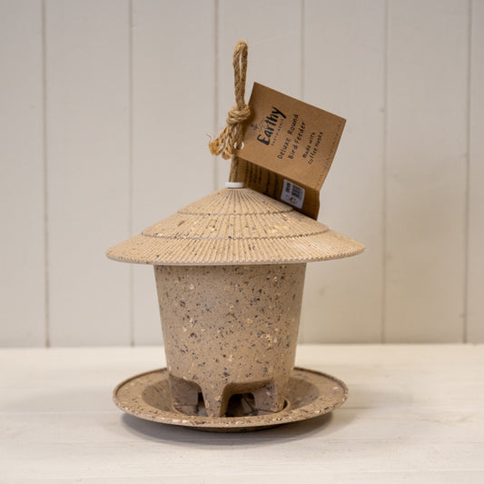 Earthy Deluxe Round Bird Feeder - Coffee Husks