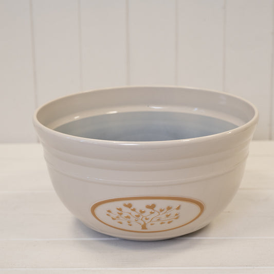 Cream Round Love Heart Tree Bowl Recycled Plastic Planter D30cm 6.6LTR Weight 335g