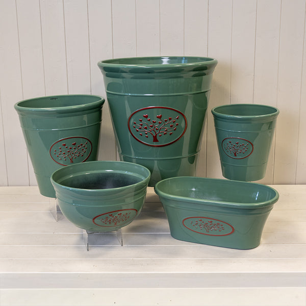 Green Round Love Heart Tree Recycled Plastic Planter 13LTR