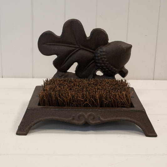 Cast Iron Boot Brush with Acorn