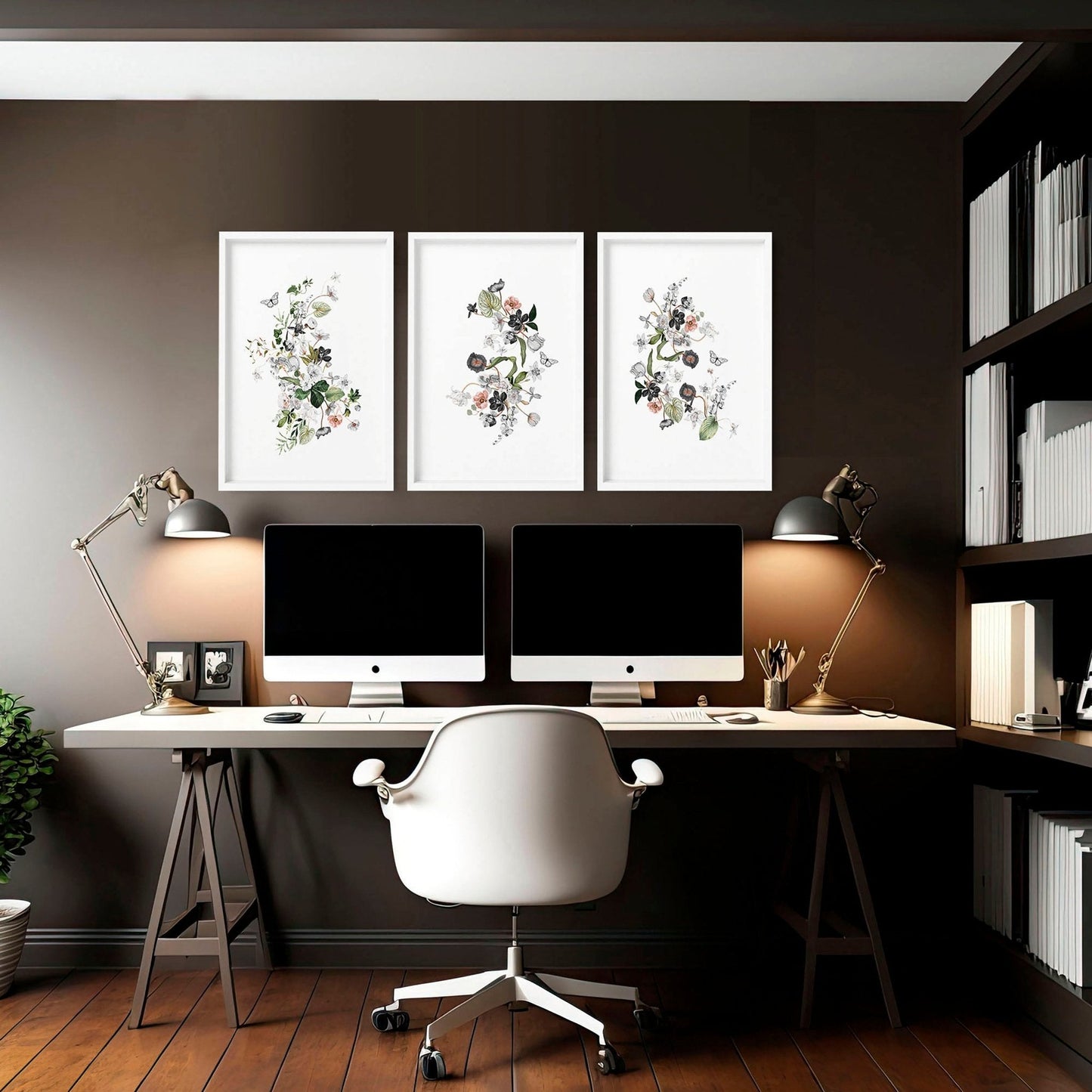 Paintings for home office | set of 3 wall art prints