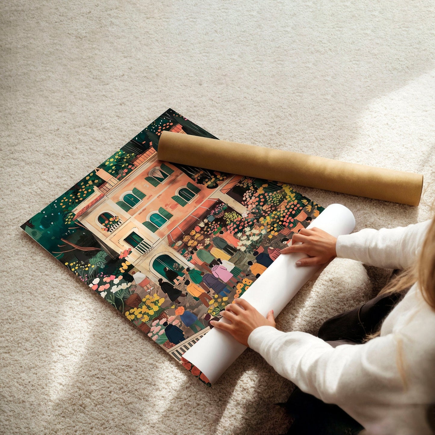 Paintings Living Room | Set of 3 Italian Lifestyle Wall art Prints