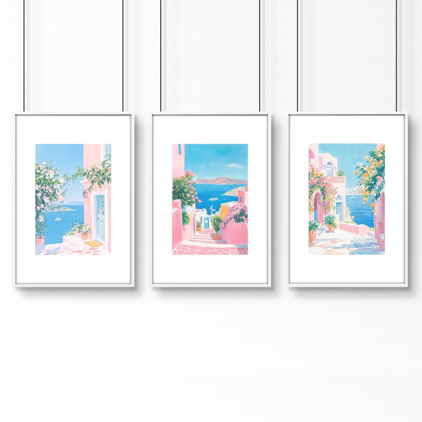Paintings Of The Sea | Set of 3 Beach Decor Wall art Prints
