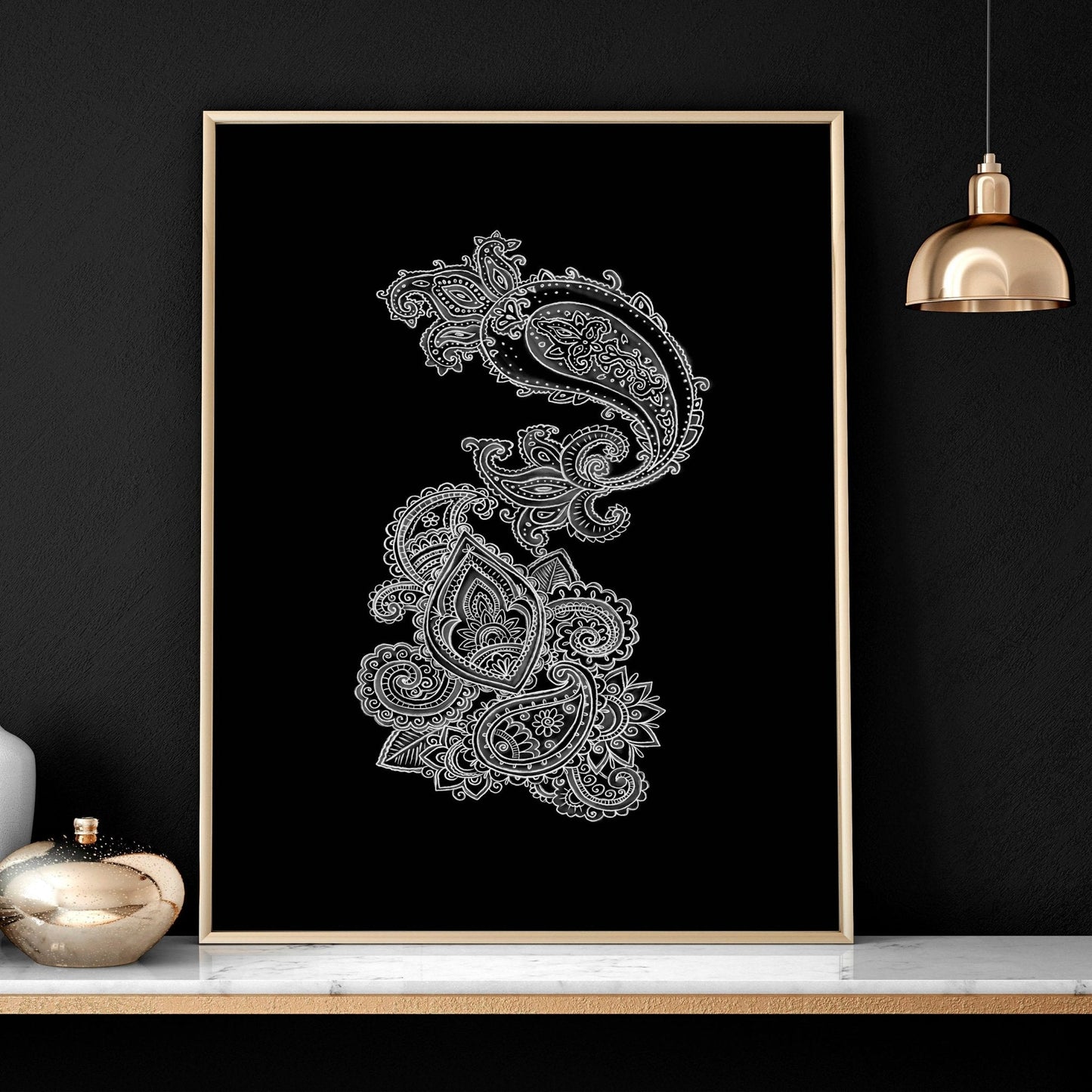 Wall art bohemian | set of 3 framed wall art prints