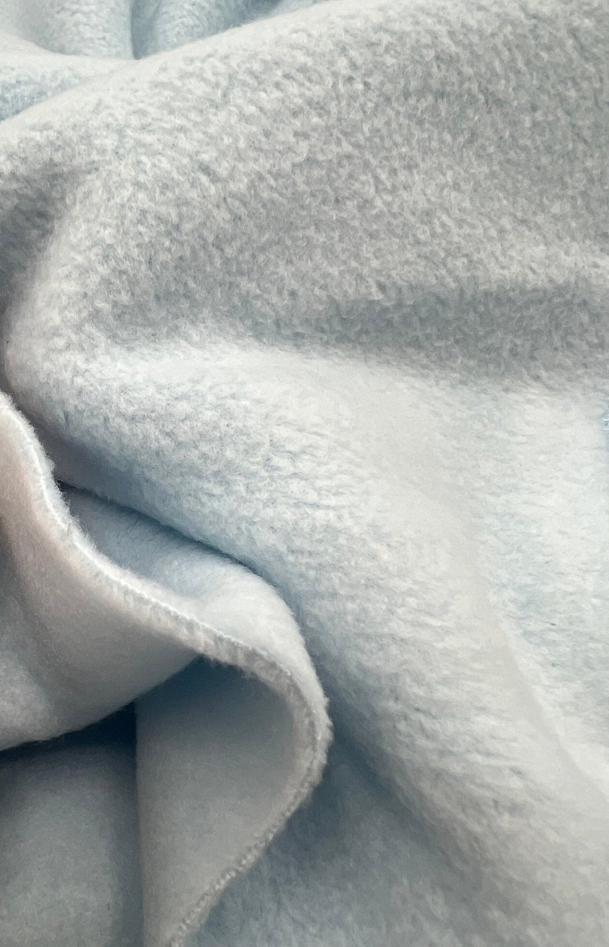 Pale Baby Blue Plain Anti-Pil Polar Fleece Fabric Blanket Loungewear