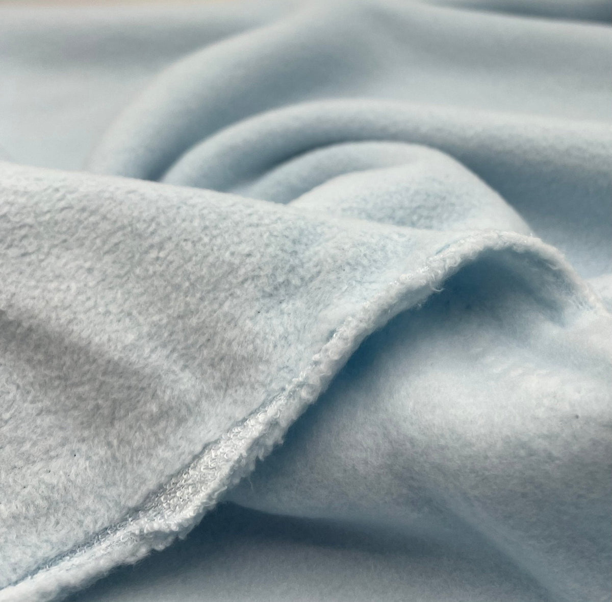Pale Baby Blue Plain Anti-Pil Polar Fleece Fabric Blanket Loungewear