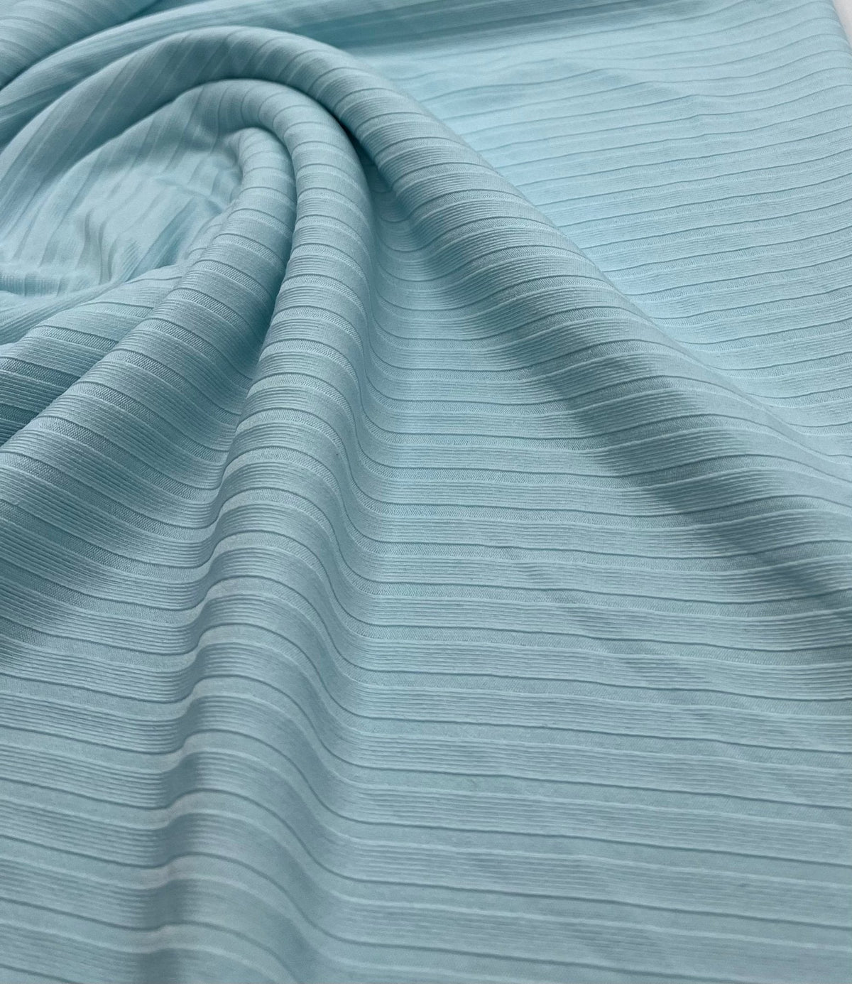 Pale Blue 8x4 Wide Rib Stretch Fabric