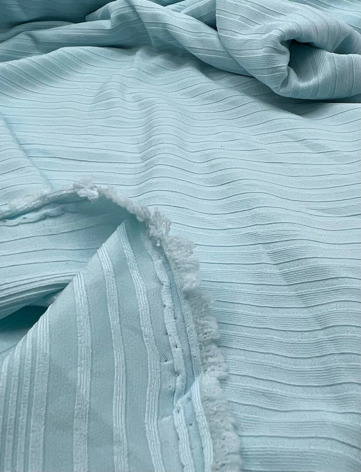 Pale Blue 8x4 Wide Rib Stretch Fabric