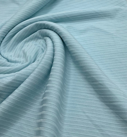 Pale Blue 8x4 Wide Rib Stretch Fabric
