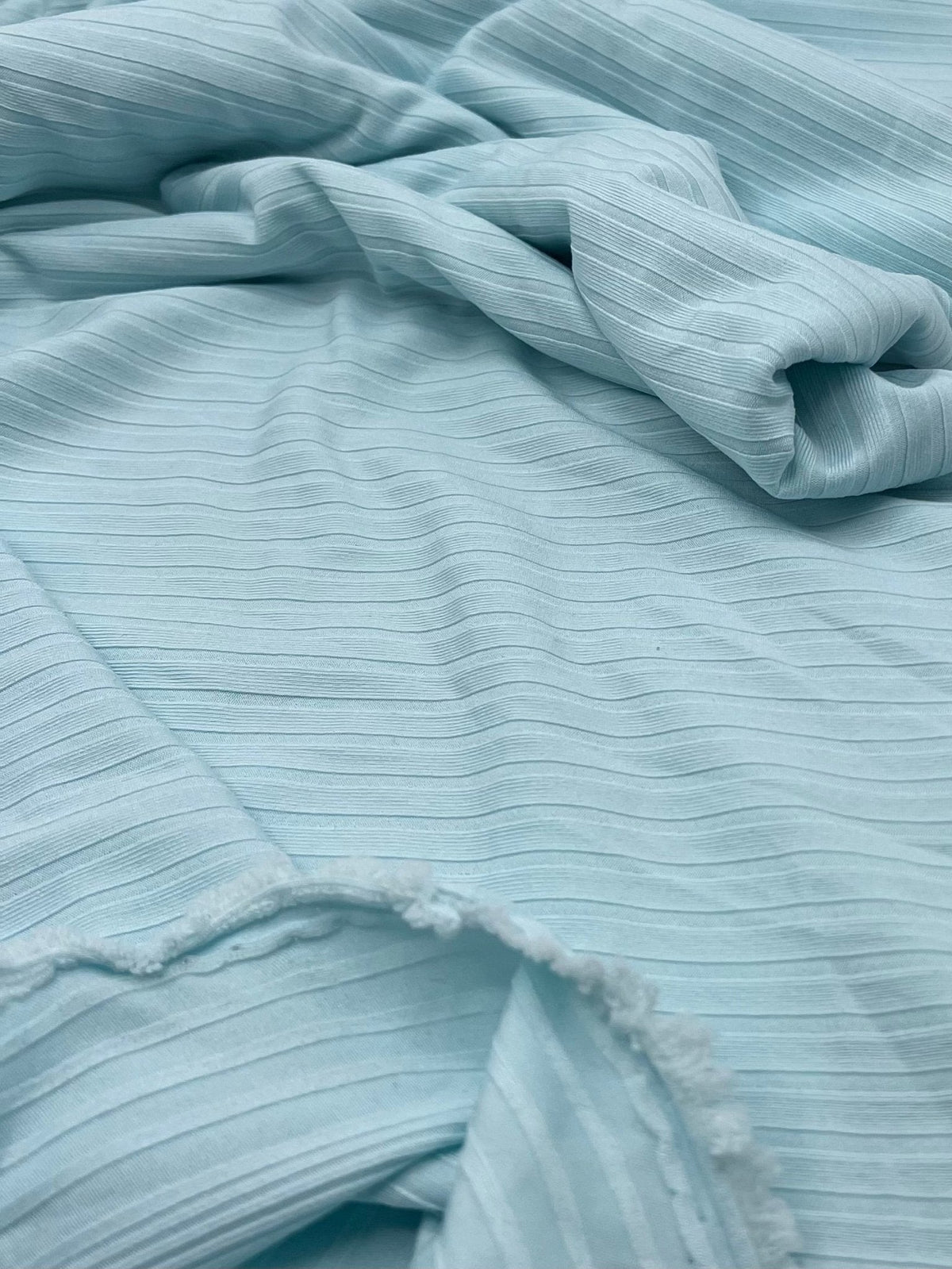 Pale Blue 8x4 Wide Rib Stretch Fabric
