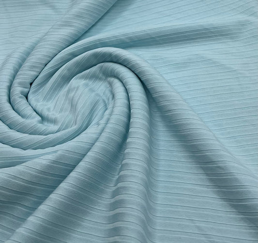 Pale Blue 8x4 Wide Rib Stretch Fabric