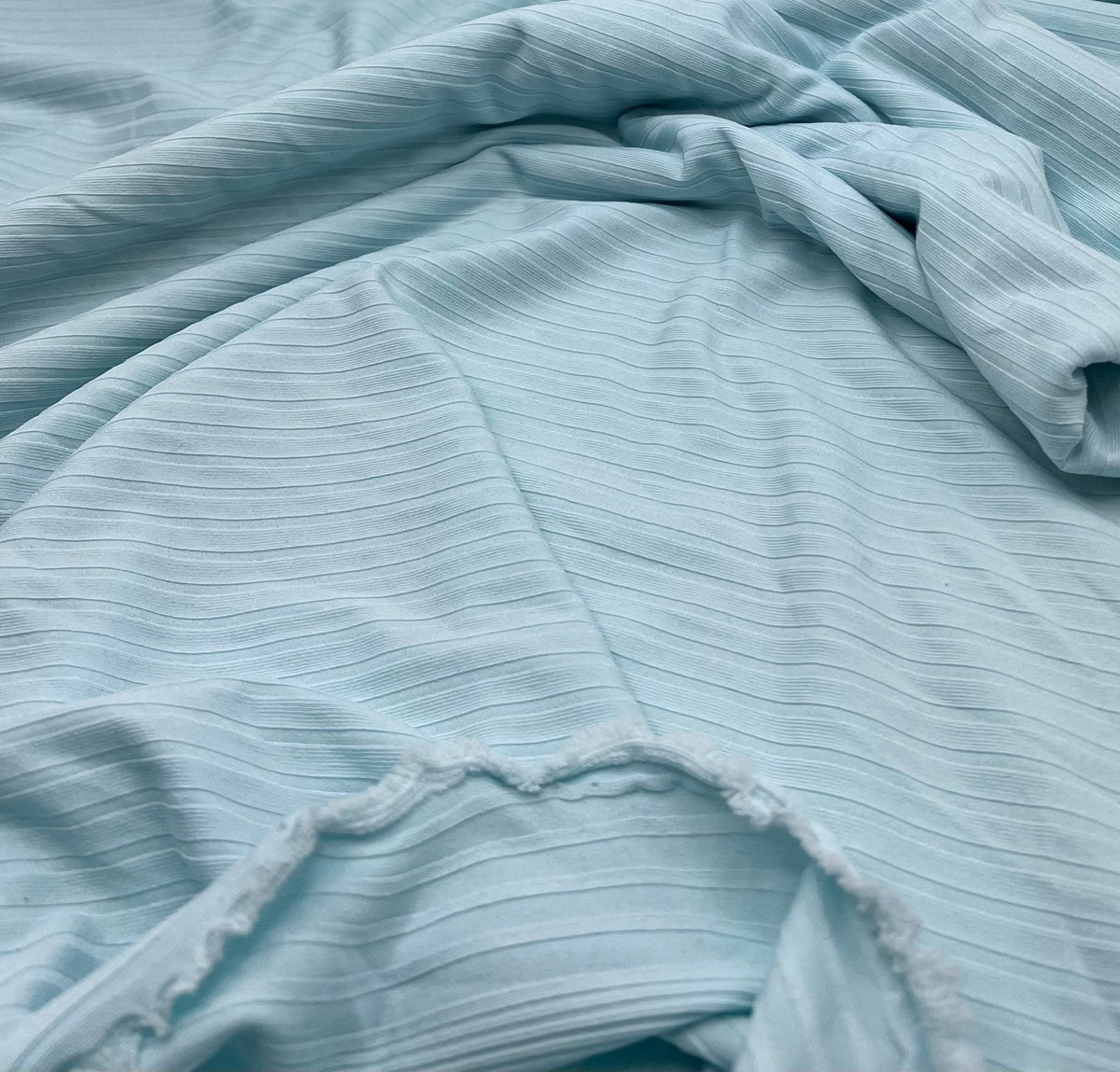 Pale Blue 8x4 Wide Rib Stretch Fabric