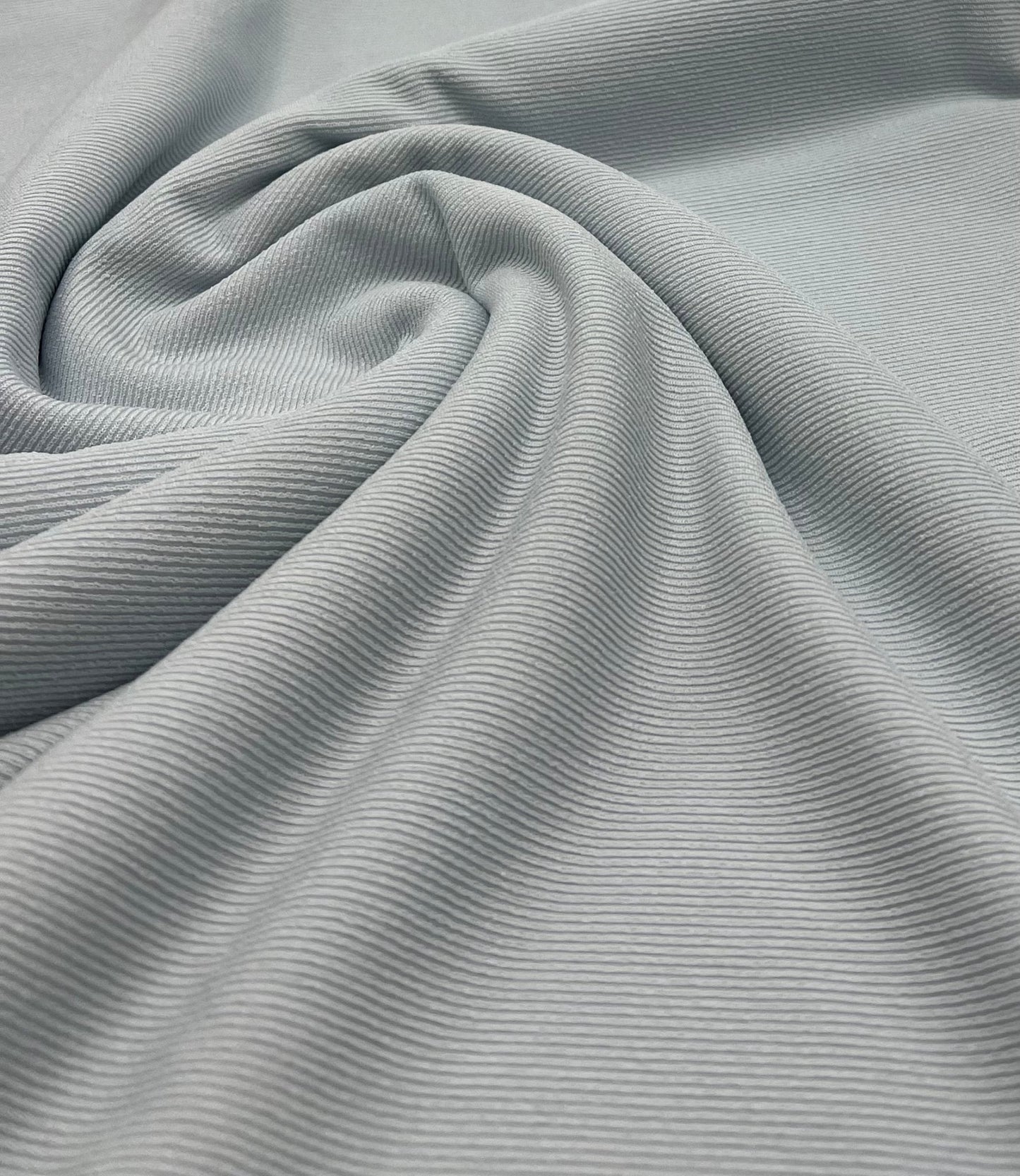 Pale Blue Fine Rib Stretch Fabric
