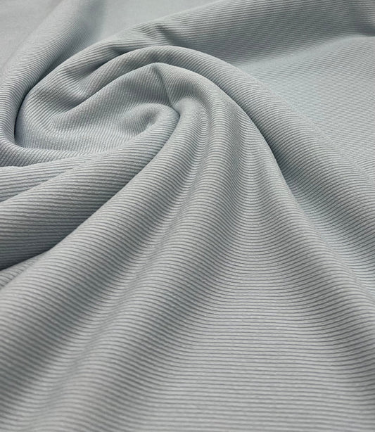 Pale Blue Fine Rib Stretch Fabric