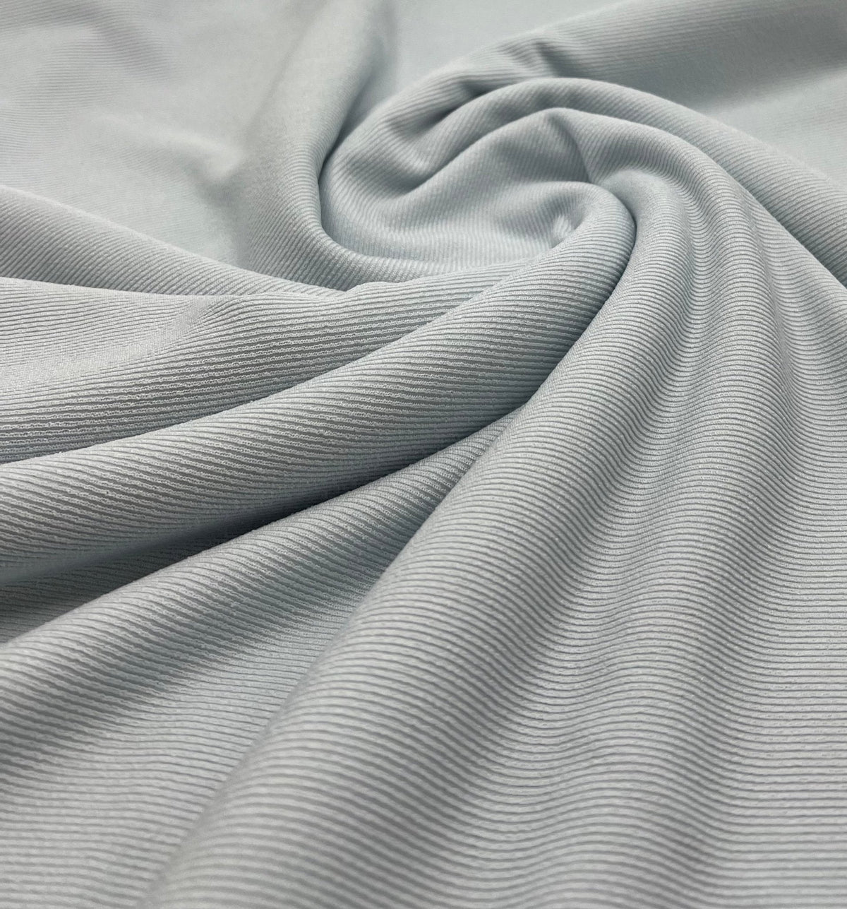 Pale Blue Fine Rib Stretch Fabric