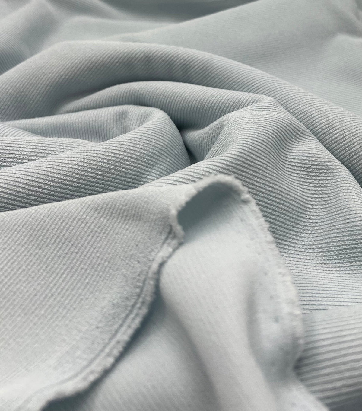 Pale Blue Fine Rib Stretch Fabric