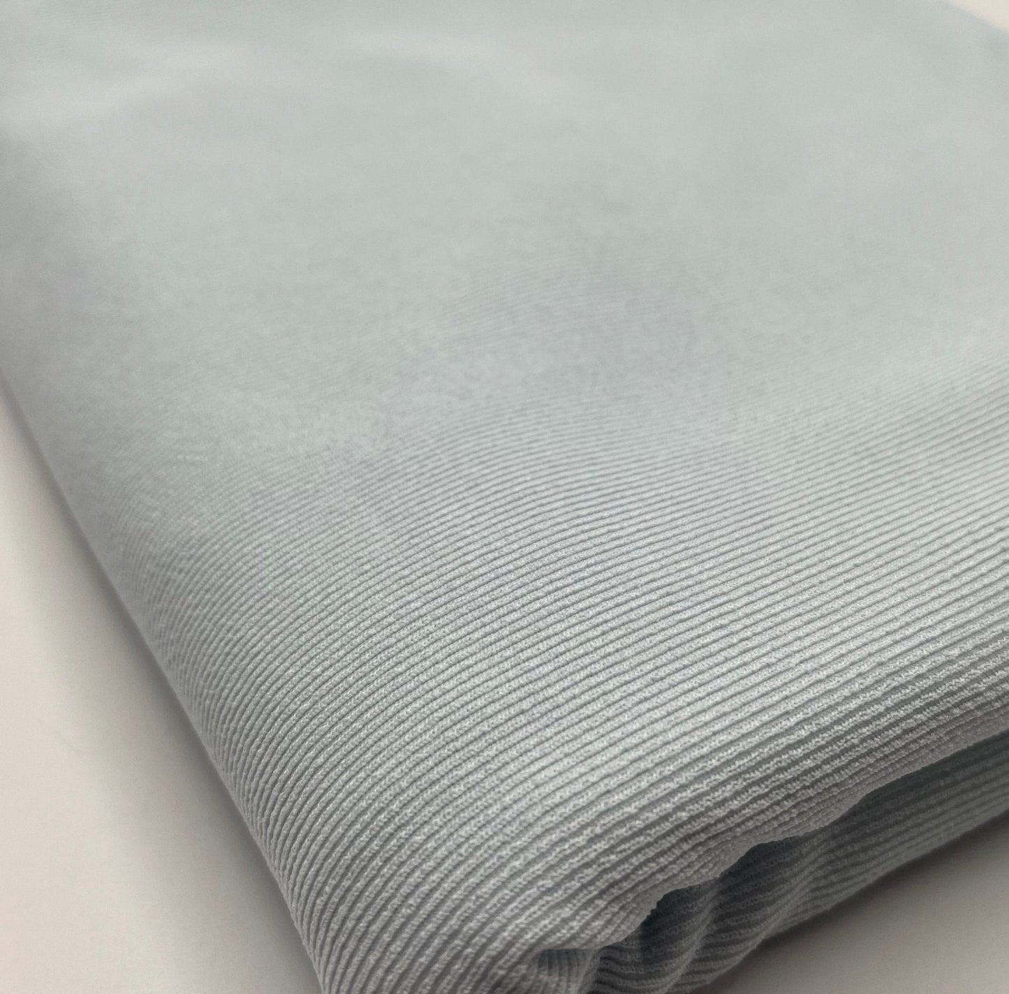 Pale Blue Fine Rib Stretch Fabric