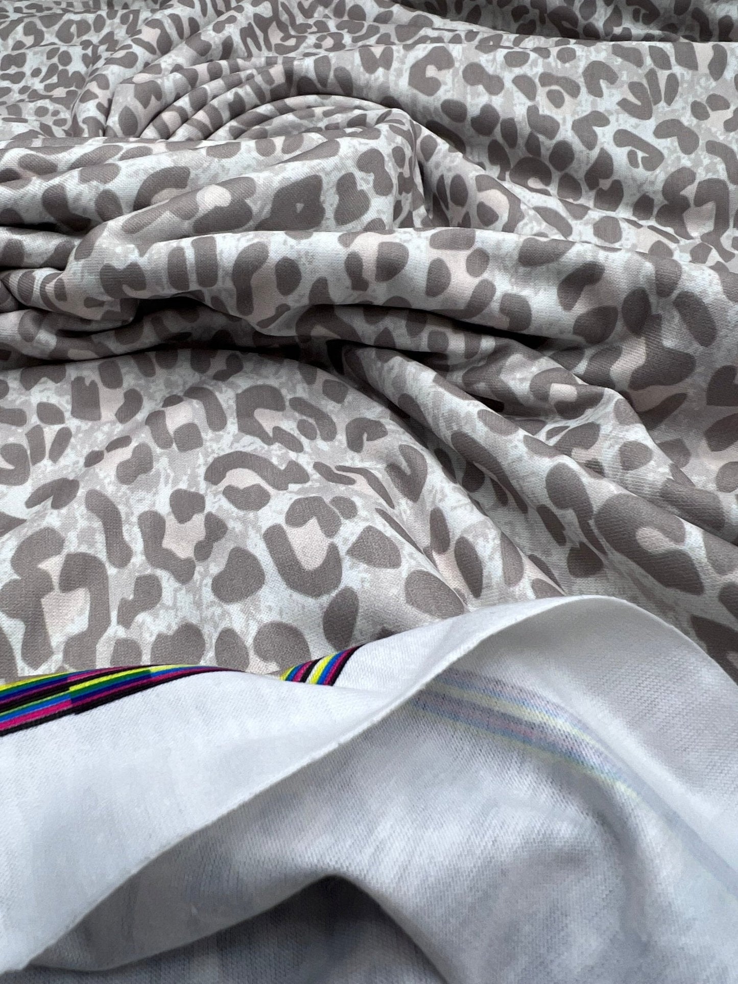 Pale Fade Animal Print Spun Poly Stretch Fabric