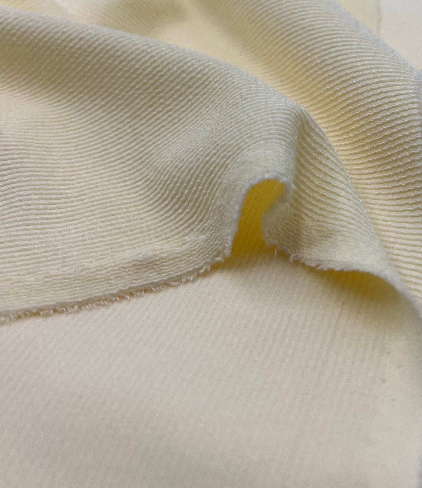 Pale Yellow Fine Rib Stretch Fabric