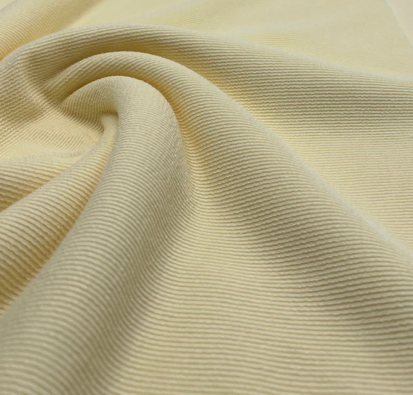 Pale Yellow Fine Rib Stretch Fabric