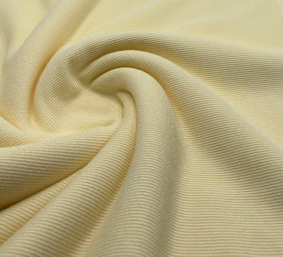 Pale Yellow Fine Rib Stretch Fabric