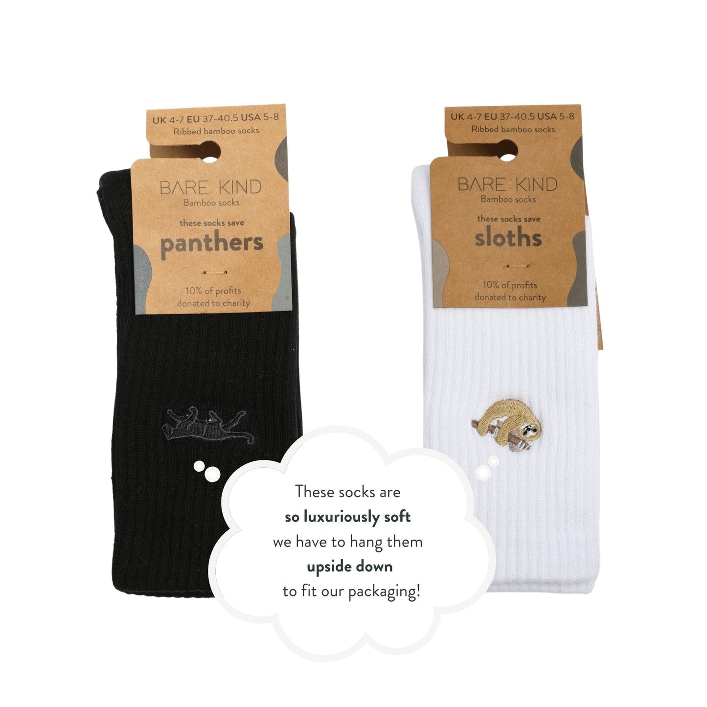 Black & White Ribbed 2 Pack Bamboo Sock Set