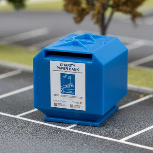 OO Scale Ready to Paint Paper Recycling Bank
