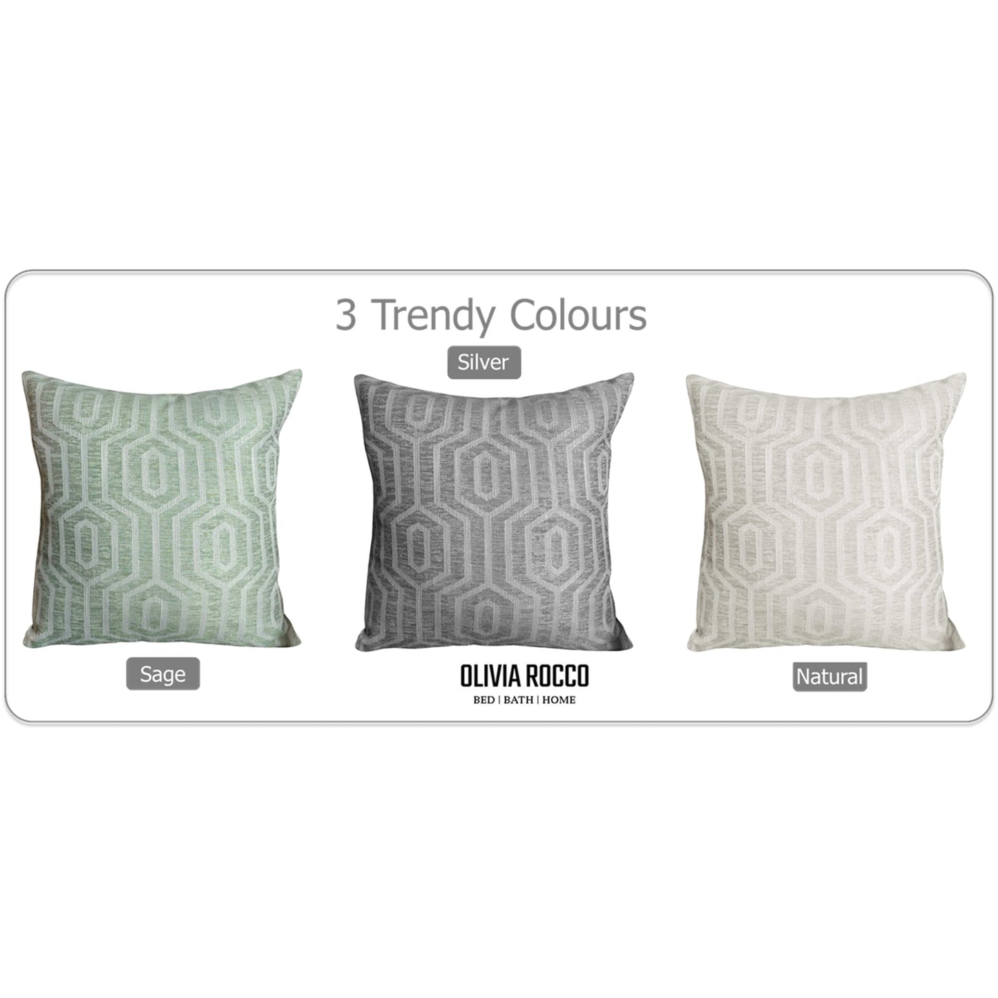 Paris Cushion Covers 2 Pack Modern Natural Decorative Square Scatter Cushions with Invisible Zipper for Sofa & Bed by OLIVIA ROCCO