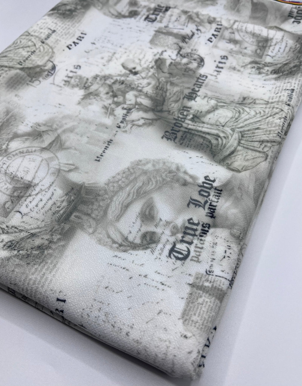 Paris Print Lightweight Jersey Crepe Fabric 4 Way Stretch