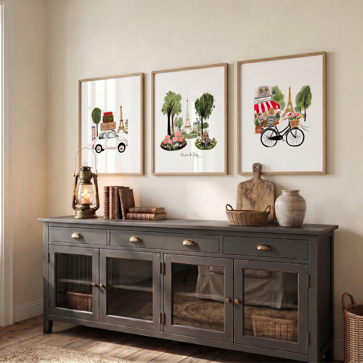 Paris Wall Art Decor "Un peu de Paris" Eiffel Tower Travel Prints | Set of 3