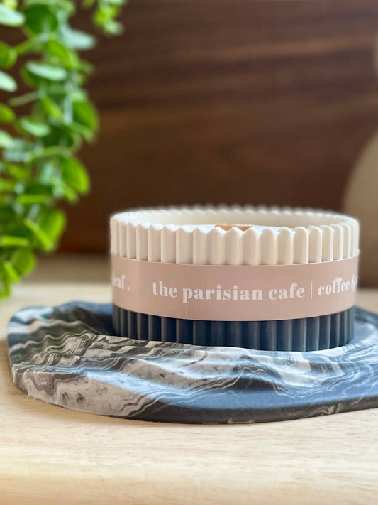 Parisian Café Luxury Soy Candle – Coffee & Croissant Morning Scent
