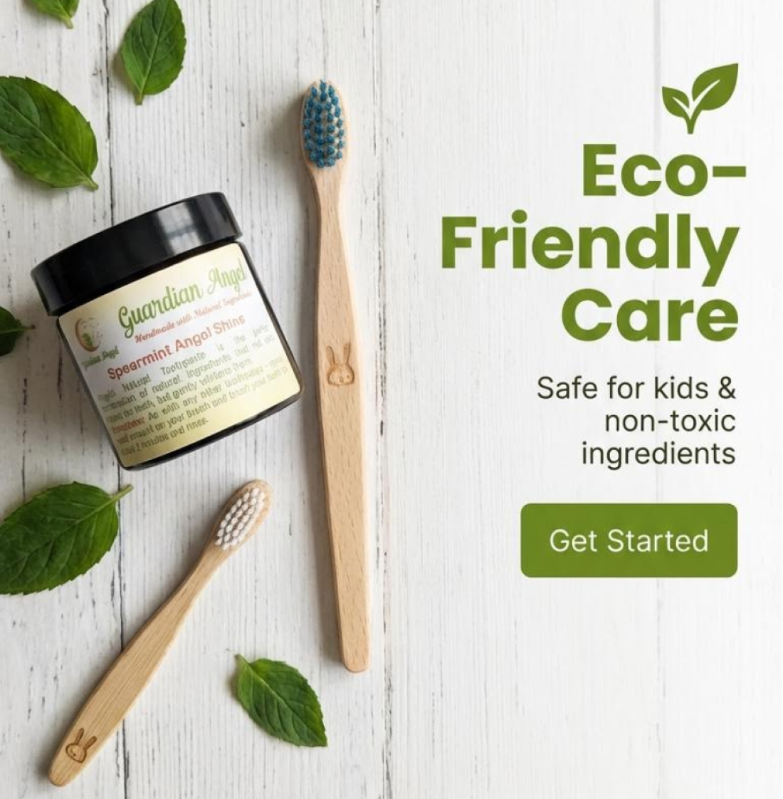 Angel Shine! Natural Toothpaste - Citrus or Mint & Citrus - for Children and Adults