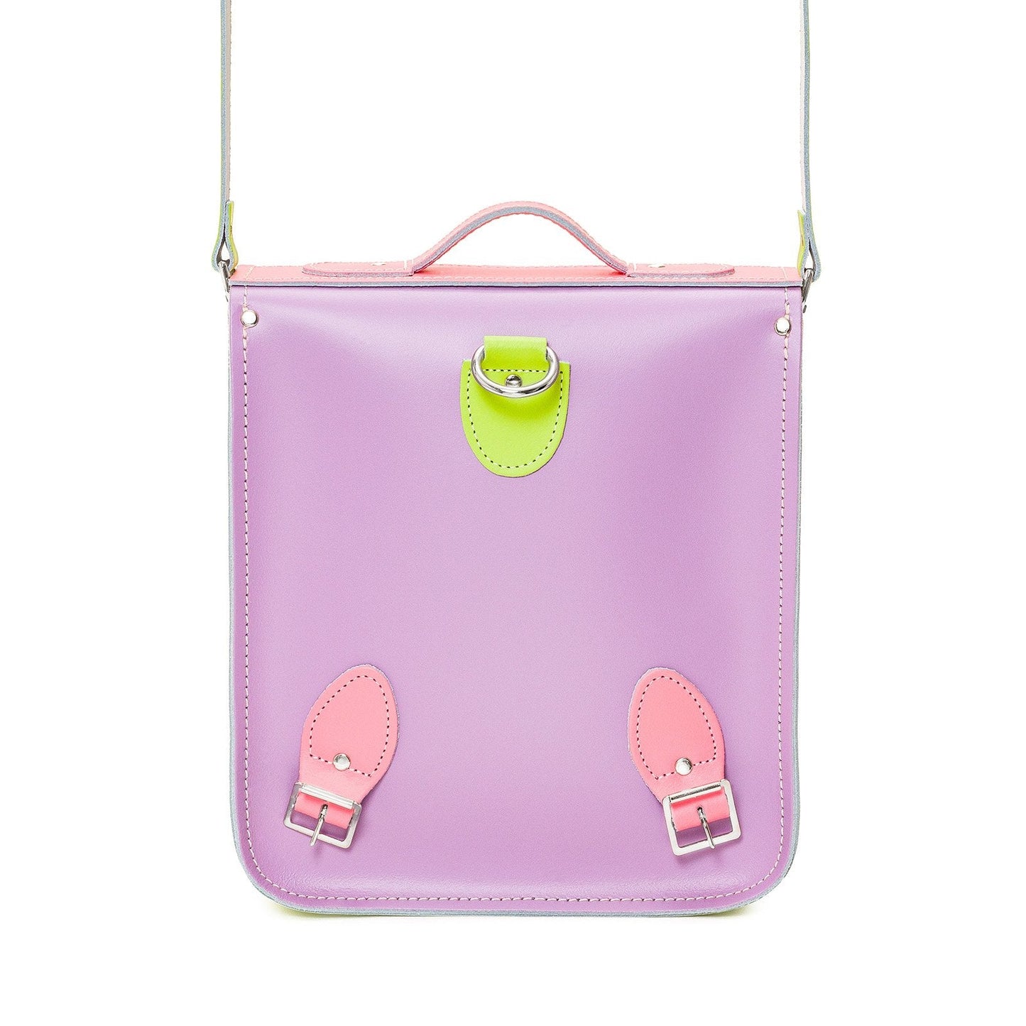 Handmade Leather City Backpack - Pastel Kaleidoscope