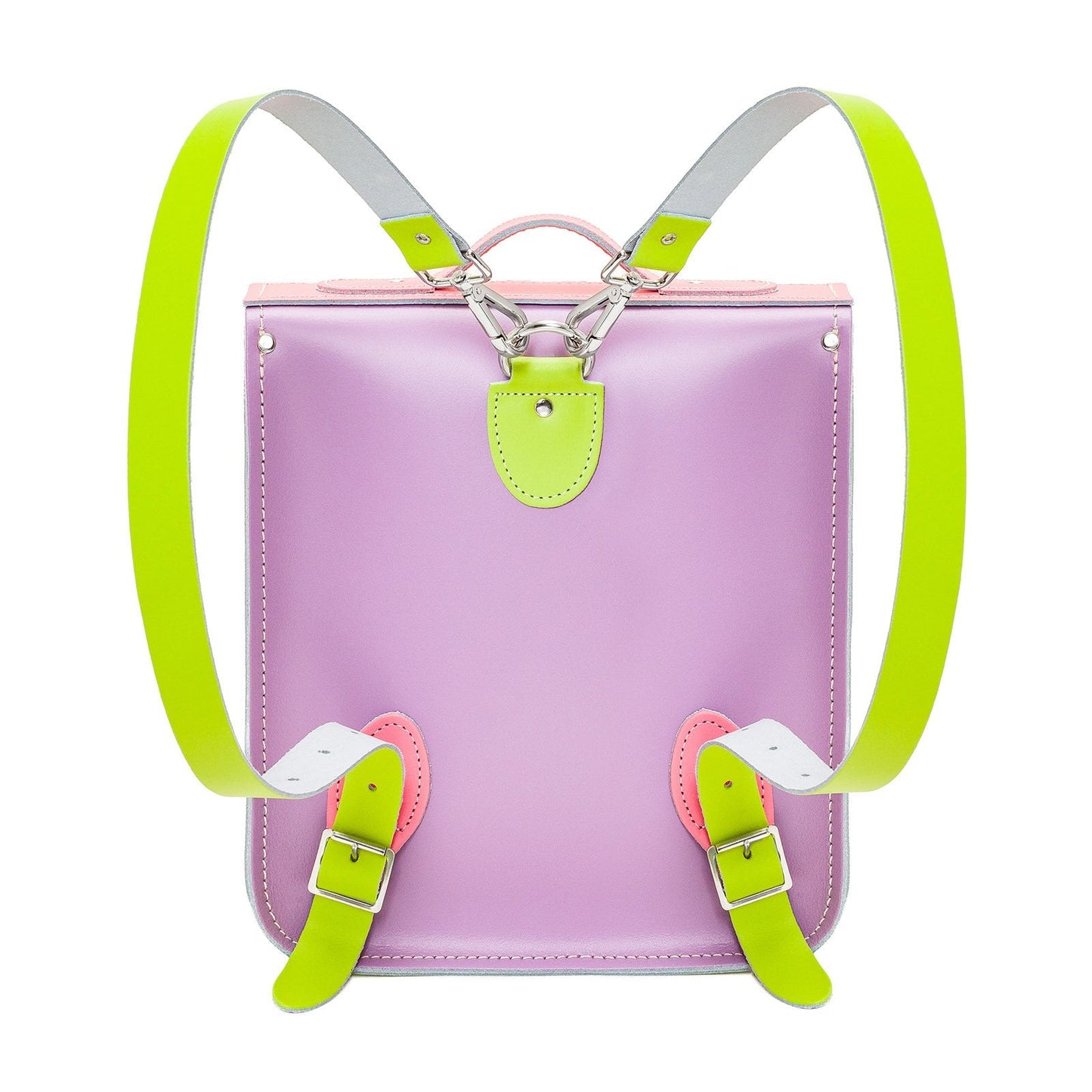 Handmade Leather City Backpack - Pastel Kaleidoscope
