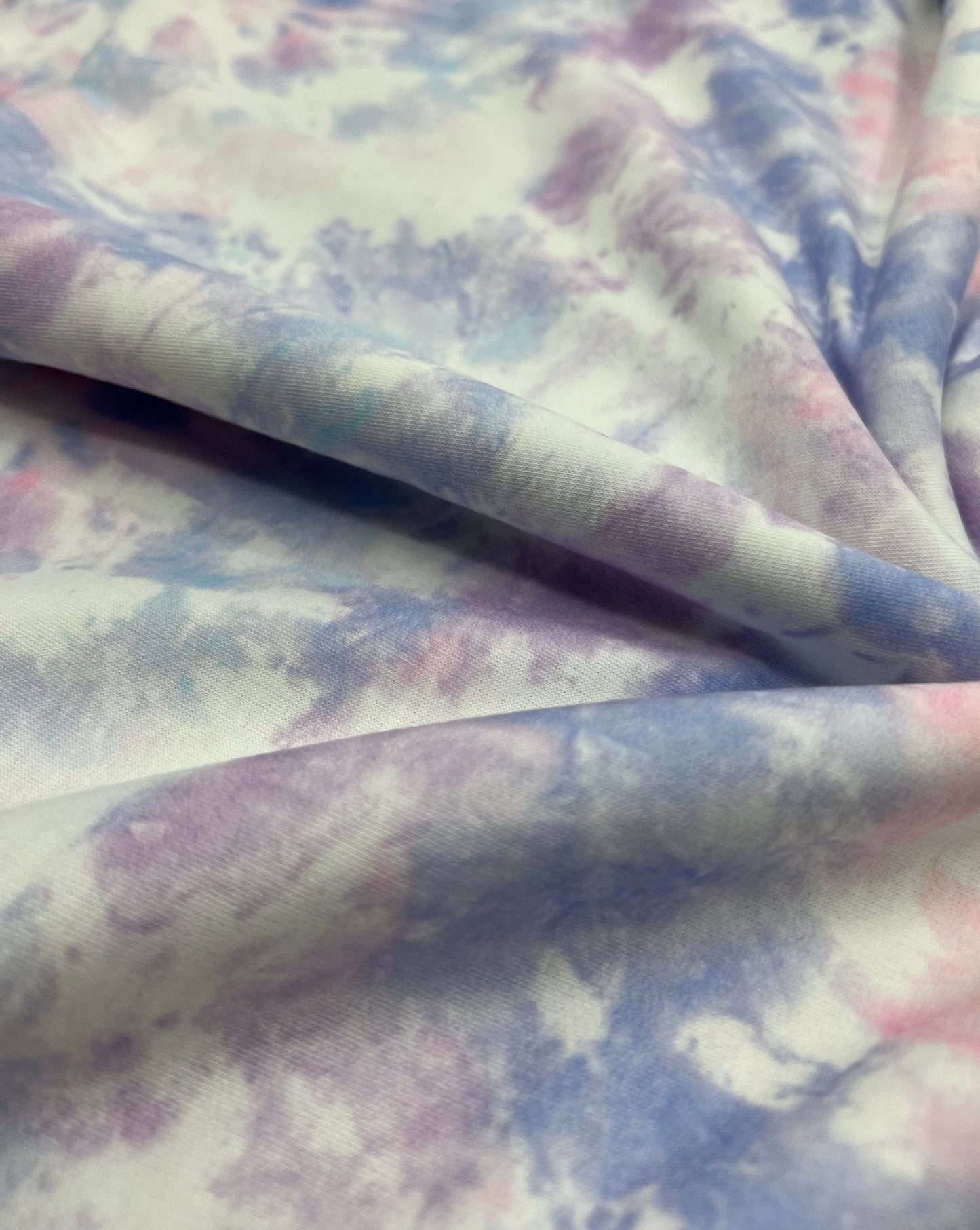 Pastel Mix Tie Dye French Terry Stretch Loopback Fabric