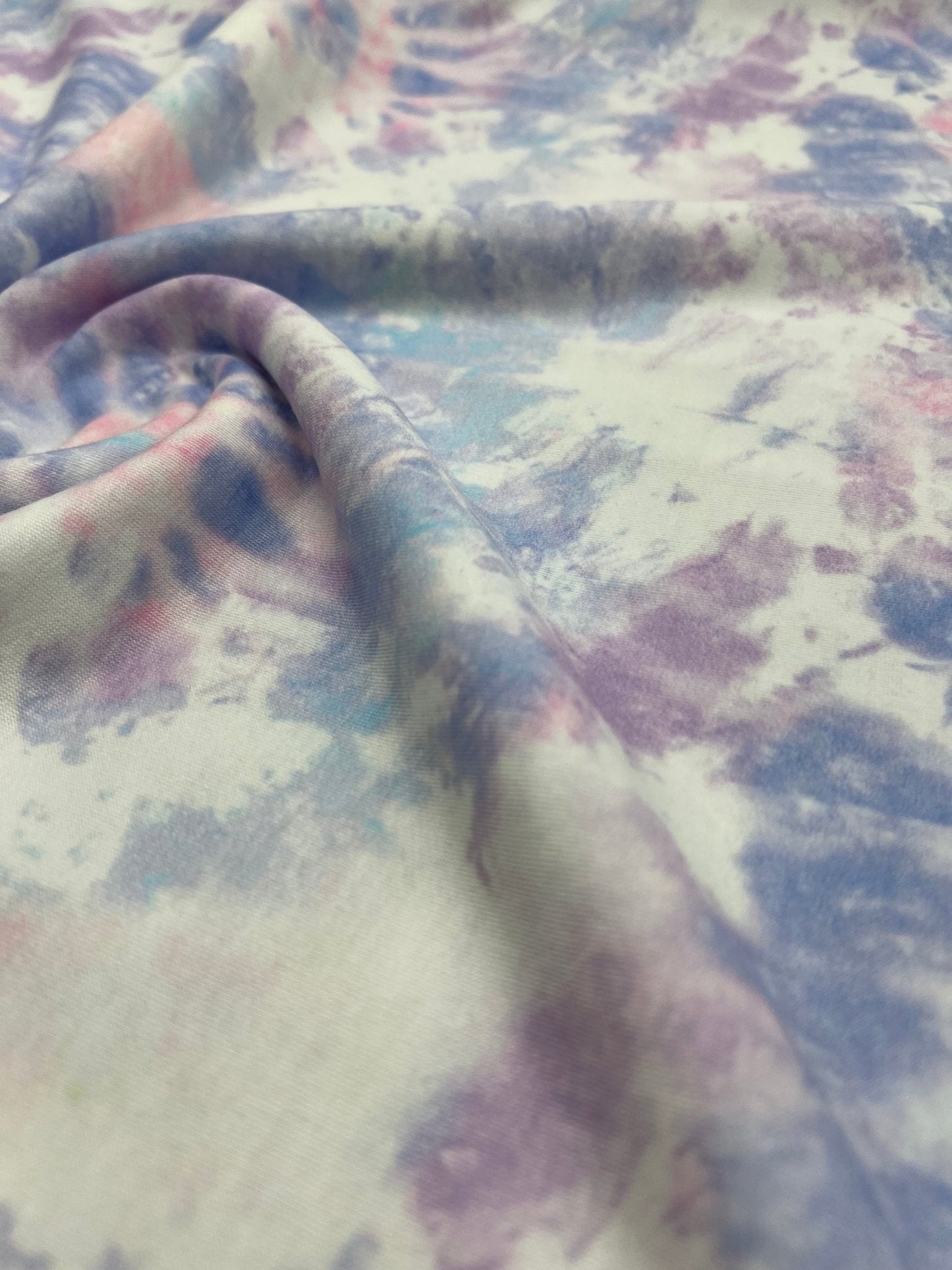Pastel Mix Tie Dye French Terry Stretch Loopback Fabric